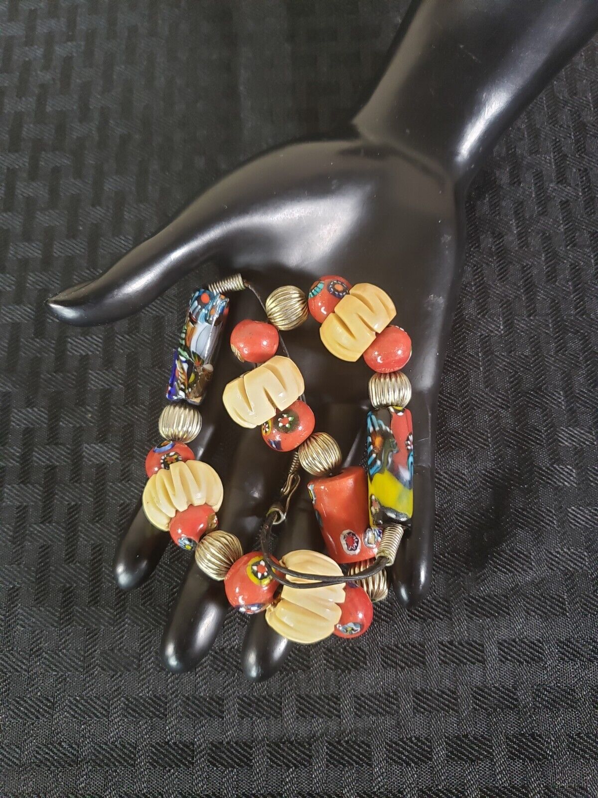 Vintage Trade Bead Necklace Venetian Glass Beads - image 4