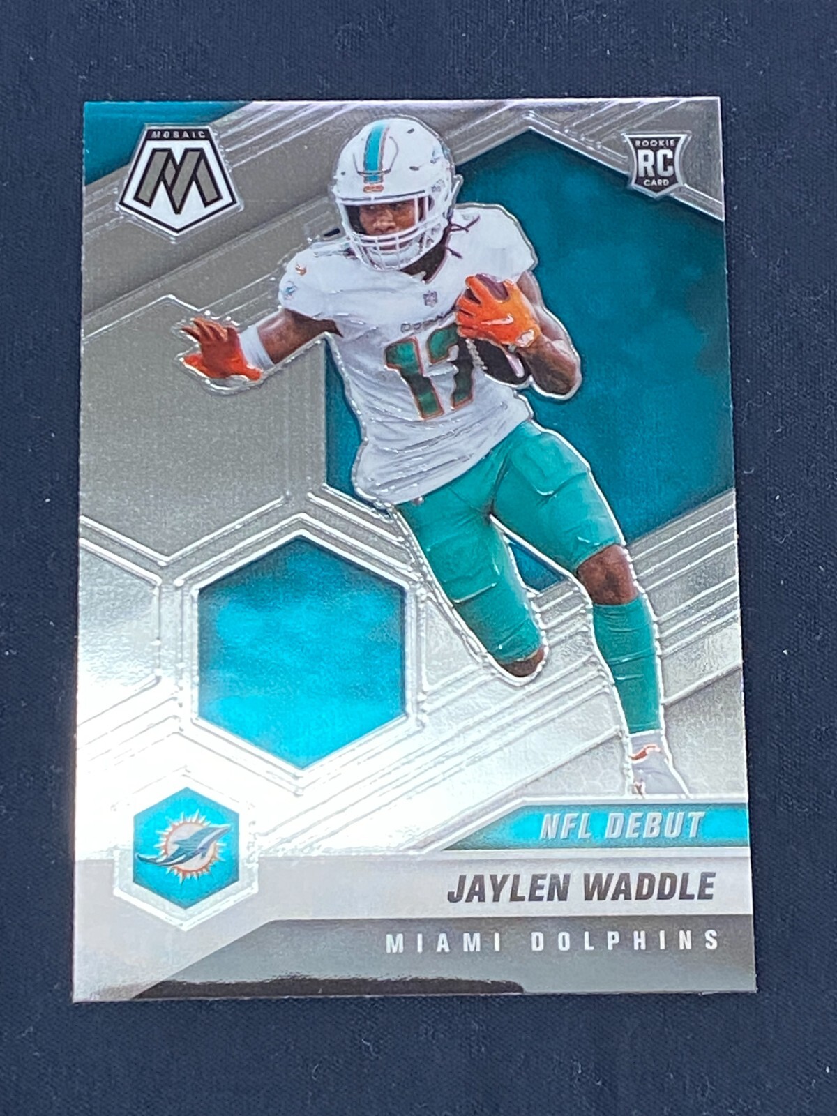 2021 Panini Mosaic Jaylen Waddle #248 NFL Debut Silver Prizm Rookie RC Dolphins