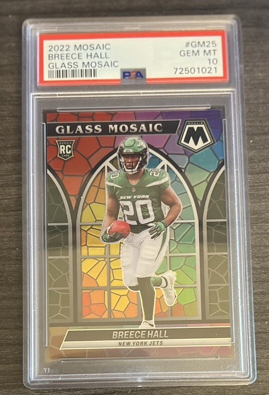 2022 Panini Stained Glass Mosaic Breece Hall PSA 10 SSP Case Hit Gem Mt