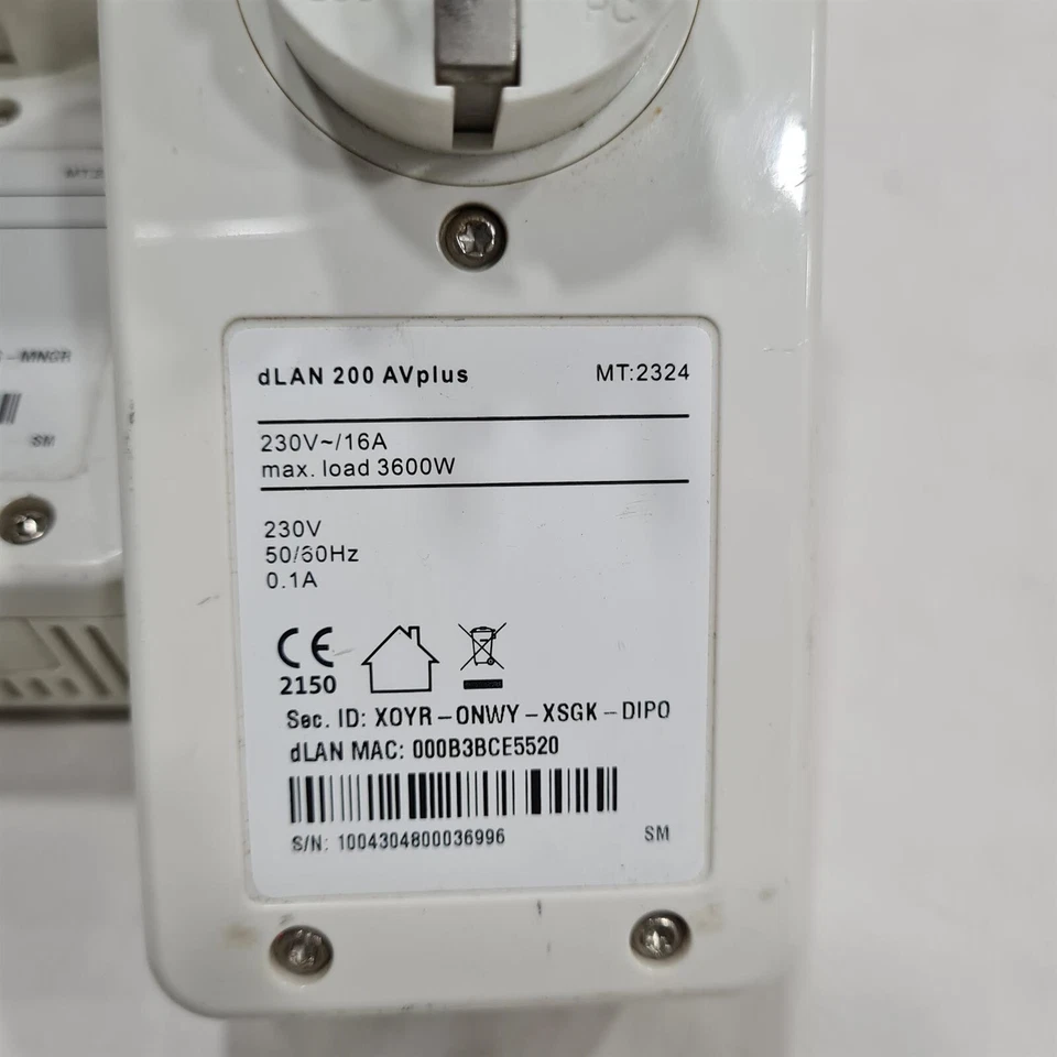 Set Von 2 Devolo dLAN 200 AV Plus Powerline LAN Adapter. PN: MT2324 - Bild 4 von 4