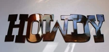 Howdy Word - Metal Wall Art - Copper 11 1/2" x 4"