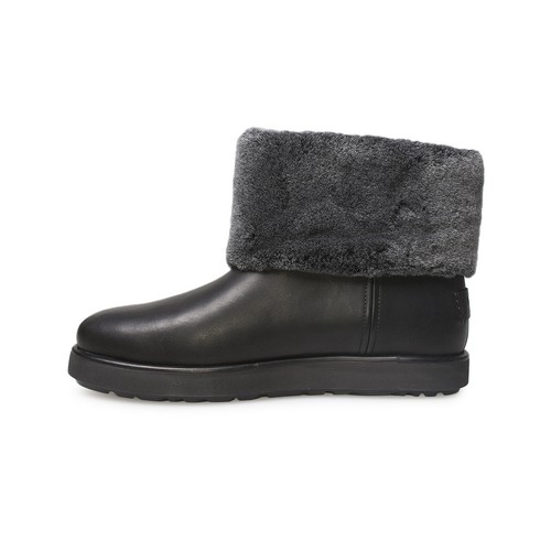 UGG CLASSIC BERGE MINI BLACK SUEDE WATERPROOF SHEEPSKIN BOOTS SIZE US 7 NEW - Picture 4 of 6