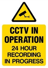 CCTV OPERATION 24 HOUR RECORDING IN PROGRESS Sign Sticker Free P&P A5 A6 UK BN