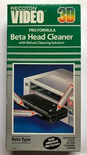 VHS Head Cleaner with Deluxe Cleaning Solution Pro Formula Recoton Video 3D NEW