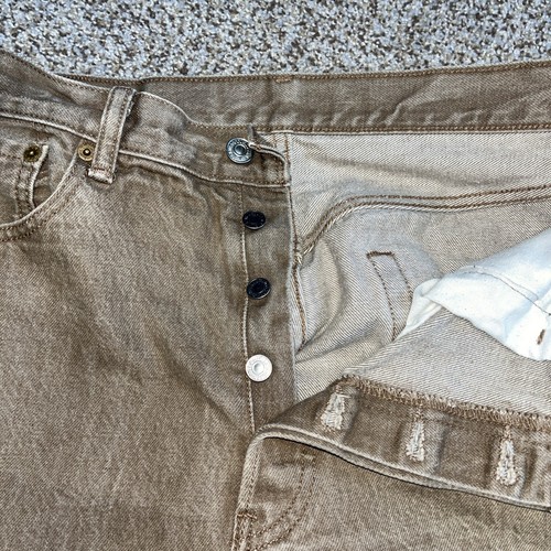 Levi’s 501 Jeans Mens 32 X 28.5 Button Fly Straight Leg Denim Classic Brown - Picture 2 of 13