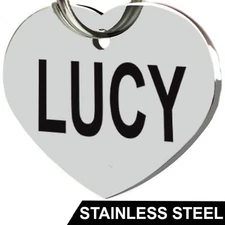 Stainless Steel Pet ID Tags, Dog Tags, Pet Tags, Personalized (Heart)