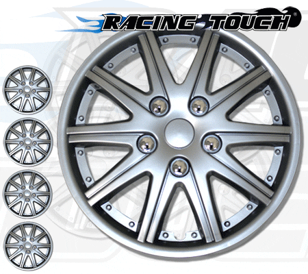4pcs Set 15" Inches Metallic Silver Hubcaps Wheel Cover Rim Skin Hub Cap #027 - Picture 1 of 5