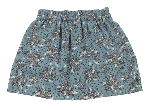 Lee Cooper Skirt Blue Size 8 White Pink Floral Short Elastic Waist Pockets - Picture 2 of 8