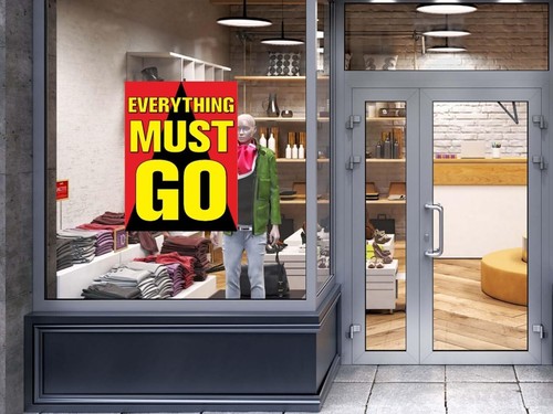 Everything Must Go | Retail Window Display Sign | 18"W x 24"H - Picture 3 of 5