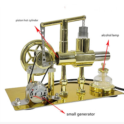 Hot Air Stirling Engine Model Toy Micro Motor Power Generator Engine DIY Motor