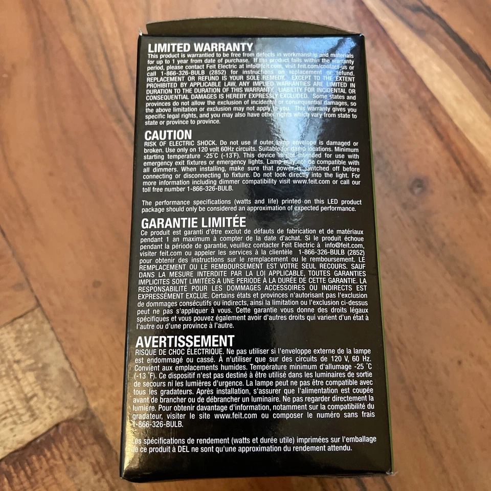 Feit Electric A19/TG/LED 40W Equivalent 4.5 Watt Dimmable Filament Clear Glass A - Image 2 of 4