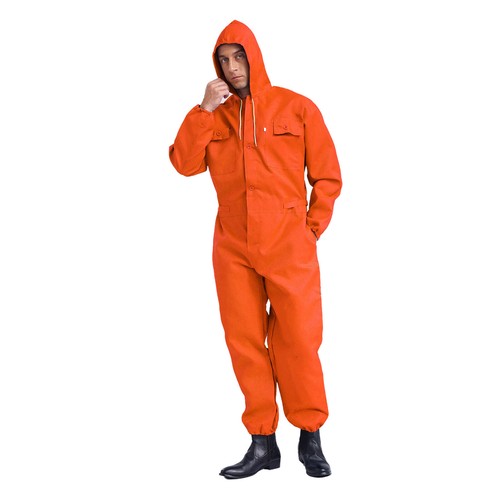 Herren Jumpsuit Outdoor Overall Knöpfe+Taschen Arbeitskleidung Haken Kapuze Kordelzug - Bild 18 von 43