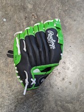 Rawlings Youth Baseball Glove 9" RHT Black Green PL90LG Pre-owned