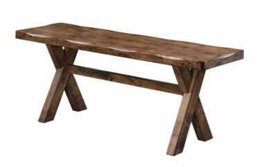 Alston X-shaped Dining Bench in Knotty Nutmeg