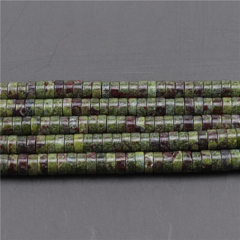 10 hebras 3x6 mm piedra de sangre de dragón natural rondelle espaciador cuentas sueltas joyería Foto 4 de 4