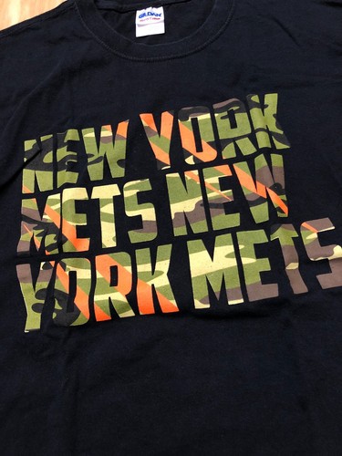 New York Mets Camouflage logo VINTAGE Geico SGA MLB Shirt - Picture 2 of 4