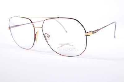 Slazenger Gr. 2001 JV367 Gold/Braun Aviator Vollrand Vintage Herren Neu Brille...