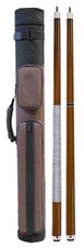 Package Set - Brown Play Pool Cue, Break Jump Cue  2x2 Case.