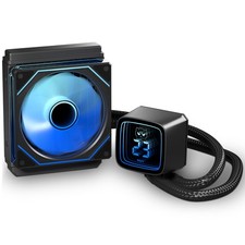 120MM AIO CPU Cooler with Digital Display, 120mm Liquid Cooling, ARGB PWM Fan...