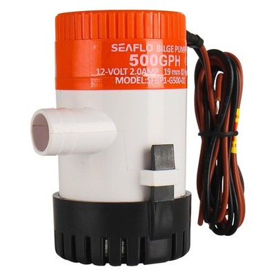 SEAFLO 01 Series 500 GPH Bilge Pump   12V, 3/4'' Outlet, Marine Black