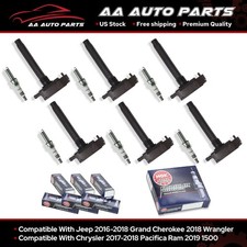 6 Ignition Coil 6 Ngk Iridium Spark Plug For 16-18 Jeep Grand Cherokee 3.6l V6
