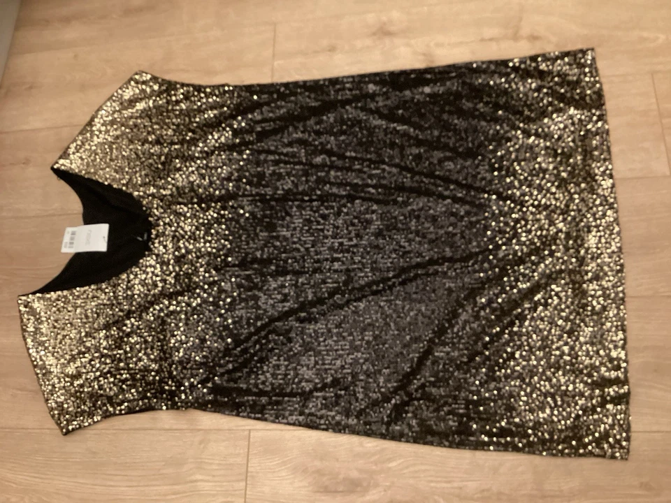 Black Sequin Dress Next Size 22 New with Tags Christmas Party - Image 2 of 4