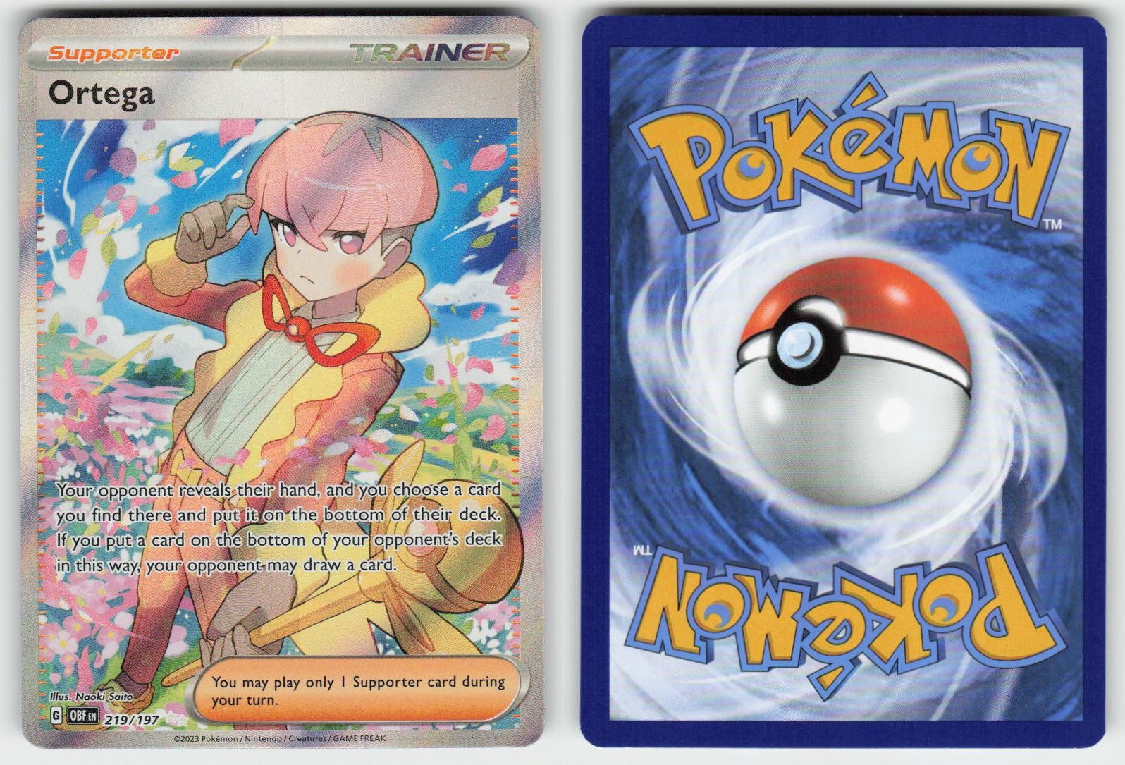 ORTEGA 219/197 HOLO ULTRA RARE OBSIDIAN FLAMES POKEMON NM