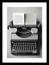 Soft Vintage Typewriter Framed Wall Art Poster Canvas Print Picture thumbnail