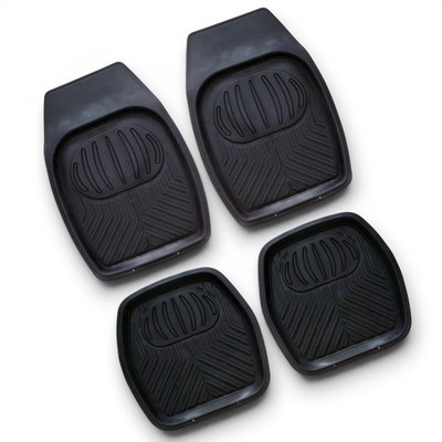 For Kia Sportage Rubber Car Floor Mats 4pc Set Rubber Deep All Weather Fit Black