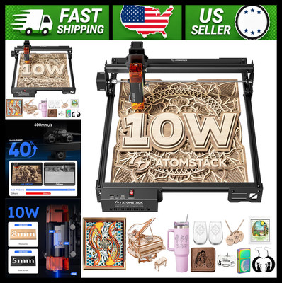 ATOMSTACK 10W Laser Engraver Cutter for Wood Metal Acrylic Glass Leather