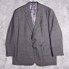 Hart Schaffner Marx Sport Coat Mens 48L Glen Check Windowpane Gold Trumpeter