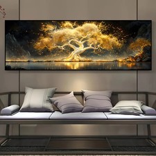 Gold Tree of Life Abstract Canvas Wall Art