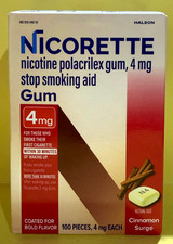 Nicorette Cinnamon Surge Nicotine Gum 4mg 100 Count EXP: 09/28 