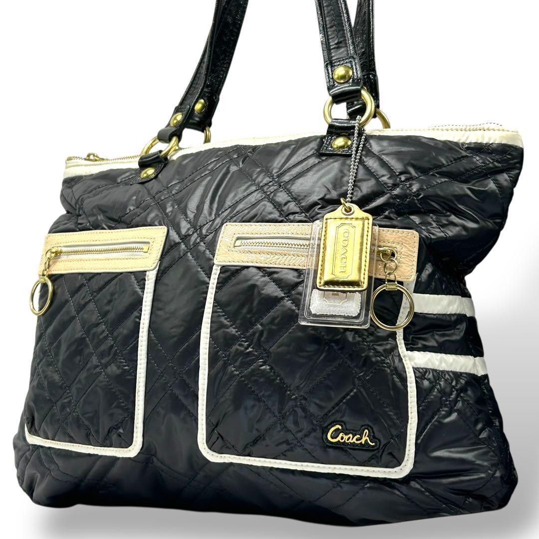 Coach Tote Bag PVC Black Authentic G0803410