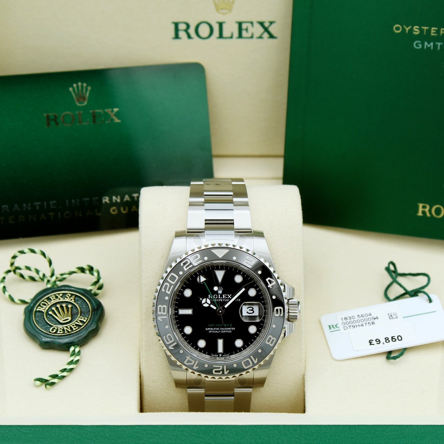 Rolex GMT Master II Bruce Wayne 126710GRNR Black Dial Oyster 2026 Box & Papers