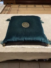 Beautiful!!!  Dark Green Velvet Rabat? Pillow...