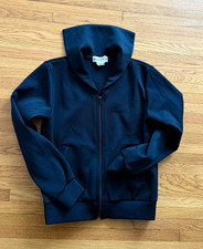 COMME des GAR ONS GIRL Black Zip Up Sailor collar jersey