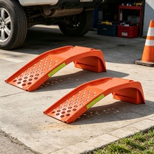 2 Pack Car Ramps For Oil Changes High Lift Service Ramp Non-slip Heavy Duty