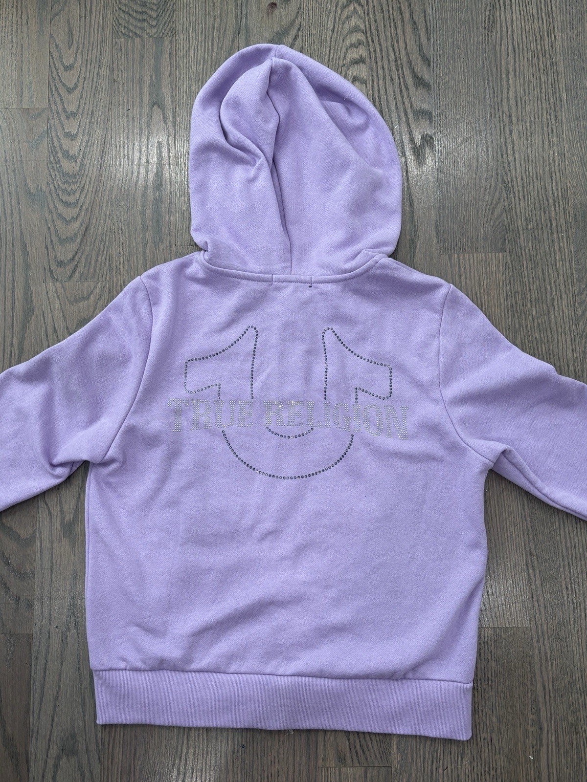 Women’s Medium True Religion Lilac Crystal Horseshoe Medium Zip Hoodie thumbnail 5