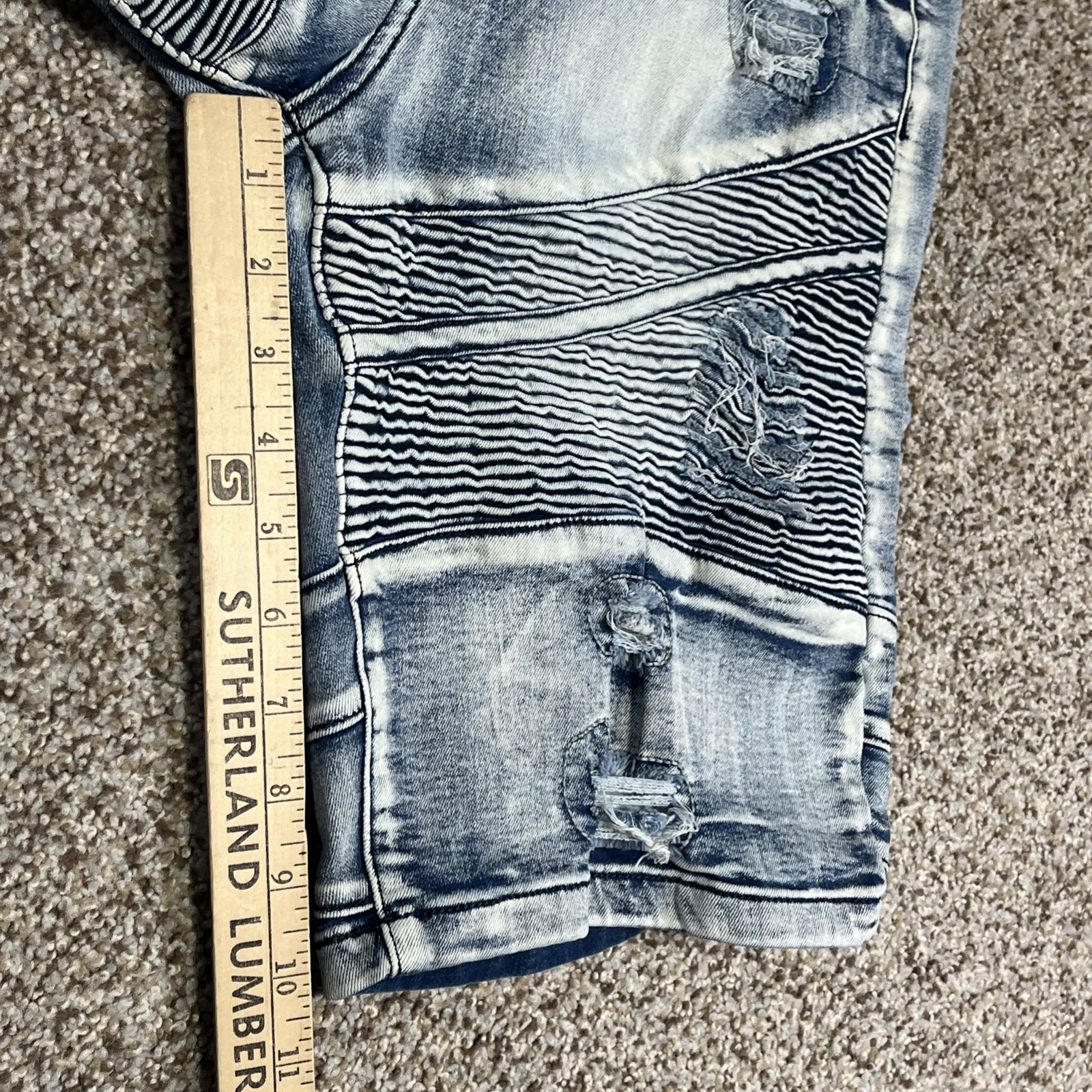 CJ Black Premium Men's Moto Denim Jean Shorts 30 Blue Distressed - View 8