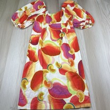 Farm Rio Cashew Juice Midi Dress Women Size M Medium Multicolor