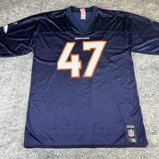 John Lynch Denver Broncos Reebok Jersey #47 Size XL NFL Football Blue Orange HOF