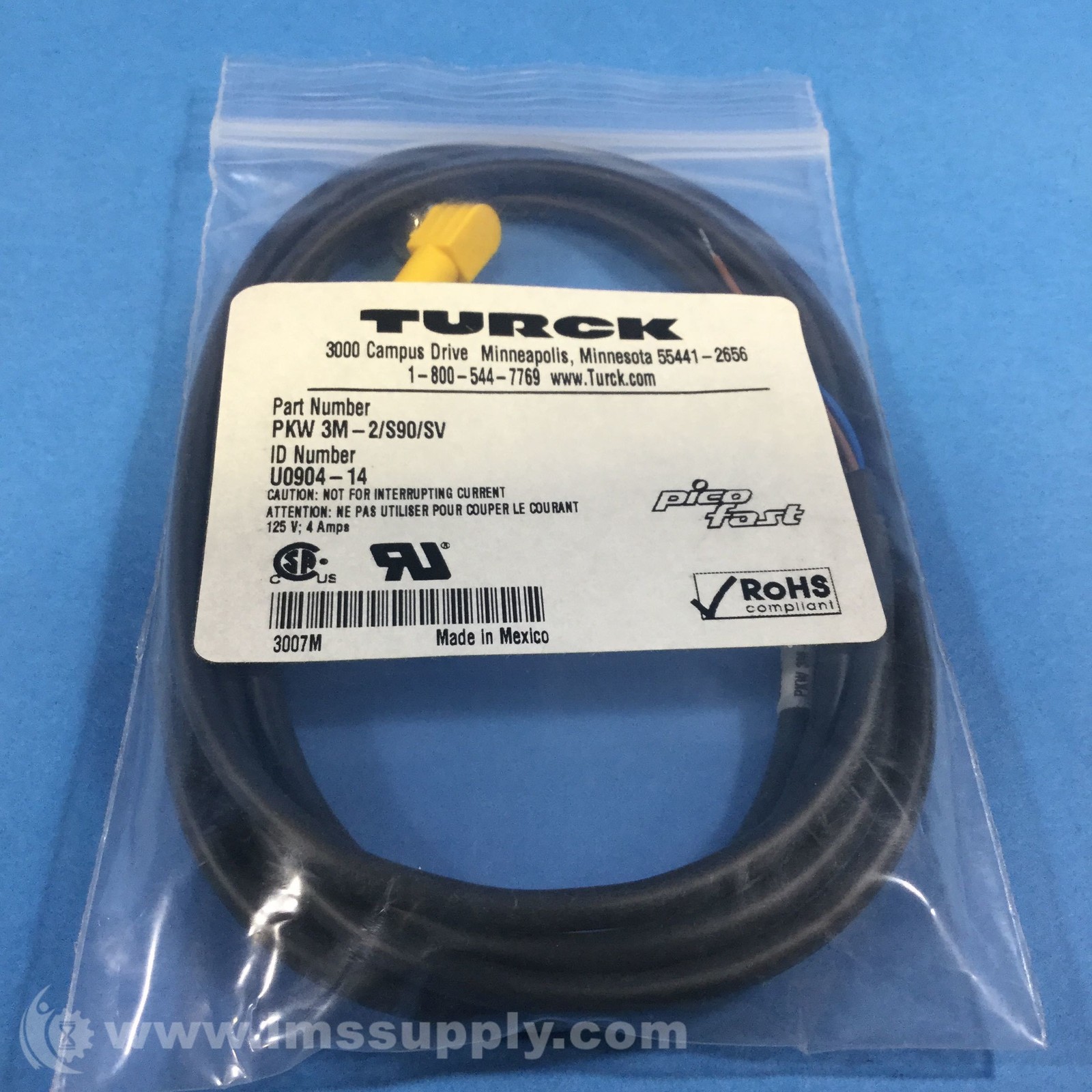 Turck PKW 3M-2/S90/SV Cordset FNIP