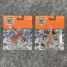 Lot of 2 Matchbox Sky Busters Crop Duster Airplane, Air Blade Helicopter Diecast