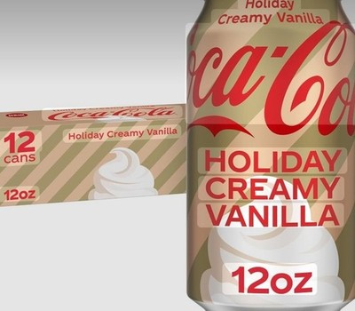   Coca-Cola Holiday Creamy Vanilla Soda-12pack/12oz Cans - Limited Edition  