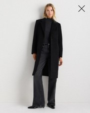 Quince Women Wool Cashmere Classic Single-Breasted Coat Black Outerwear M 