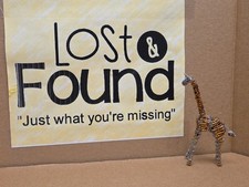 Mini Giraffe African Beaded Wire Art Gold Bronze Color 5"  SEE PICS