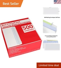 High-Quality 500 Self-Seal Envelopes | Windowless & Secure, 4-1/8 x 9-1/2 Inches