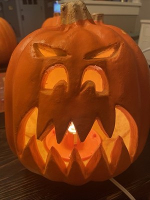 Vintage The Paper Magic Group Light Up 9 Inch Jack o Lantern Foam Blow Mold