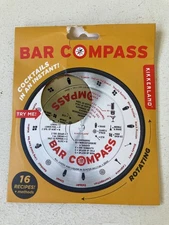 Bar Compass Stainless Steel Cocktail Recipe Drinks Tool Kikkerland Design NEW